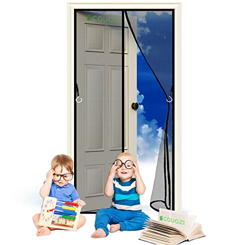 CGUOZI Magnetischer Türvorhang 75 x 195 cm Automatisches Schließen Insektenschutz für, Hände frei, faltbar, Luft kann frei strömen, für Balkontür Kellertür Terrassentür Schwarz von CGUOZI