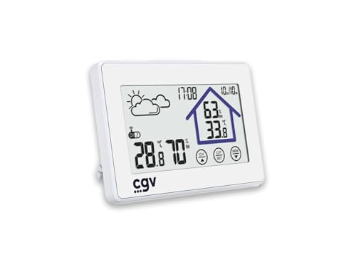 CGV My METEO-1BM Wetterstation kabellos mit Sensor | Thermometer, Hygrometer, Barometer | Innen/Außen | LCD-Display mit Touchscreen von CGV