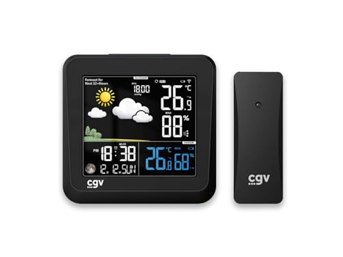 MY METEO-1NC Funkwetterstation mit Sensor | Thermometer Hygrometer Barometer | Innen/Außen | Farb-LCD-Display mit Touch-Steuerung MY METEO-1NC Funkwetterstation mit Sensor | Thermometer Hygrometer Barometer | Innen/Außen | Farb-LCD-Display mit Touch-Steuerung von CGV