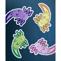 Axolotl Magnet - Rosa, Gelb, Grün Und Lila von CGulDesign