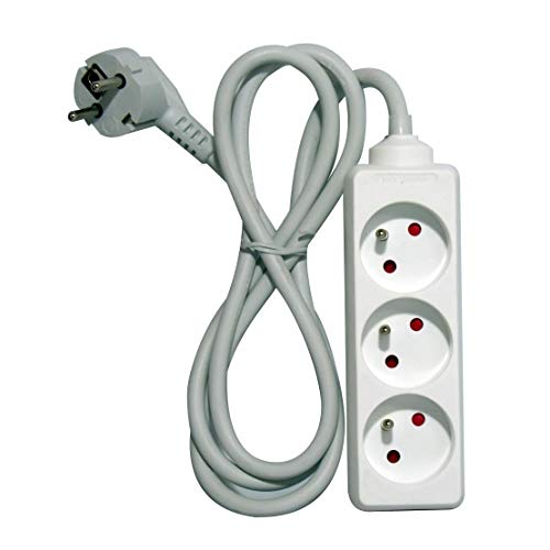 Chacon 48012 3 AC-Ausgänge 1,5 m weiß Verlängerungskabel und Mehrfachstecker von CHACON
