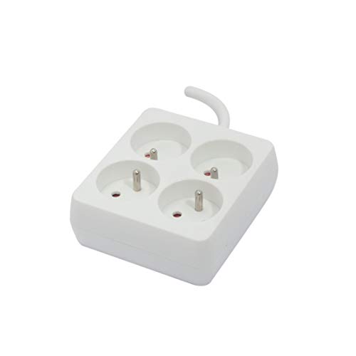 Chacon Block 4 x 16 A quadratisch mit Kabel 1,5 m – Weiß von CHACON