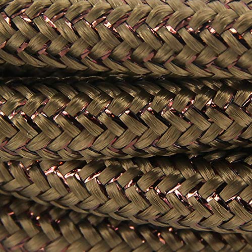 CHACON Seidentextilkabel – 3 m – Braun mit Glitzereffekt von CHACON