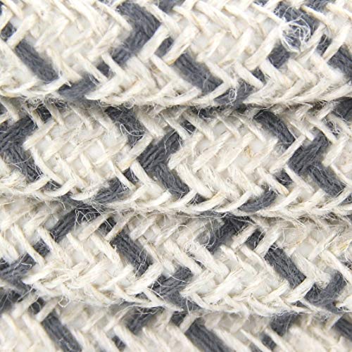 Baumwolltextilkabel im Rautenmuster – 3 m – Anthrazit und Leinen Natur von CHACON