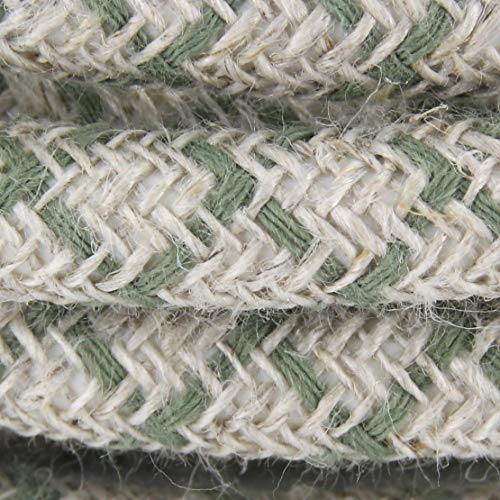 Baumwolltextilkabel im Rautenmuster – 3 m – Blassgrün und Leinen Natur von CHACON