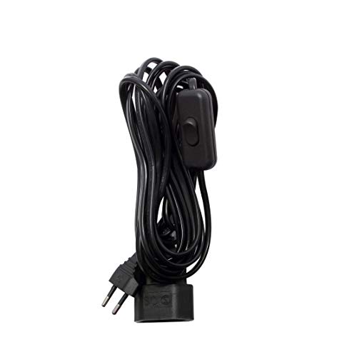 Verlängerungskabel Chacon HO3VVH2F 2 x 0,75 mm² 2,5 A + Schalter schwarz 4 m von CHACON