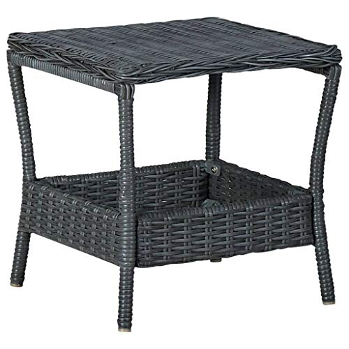 Rattantisch Gartentisch Balkontisch Gartenmöbel Wetterfest TerrassenmöbelGartentisch Dunkelgrau 45x45x46,5 cm Poly Rattan von CHAHO