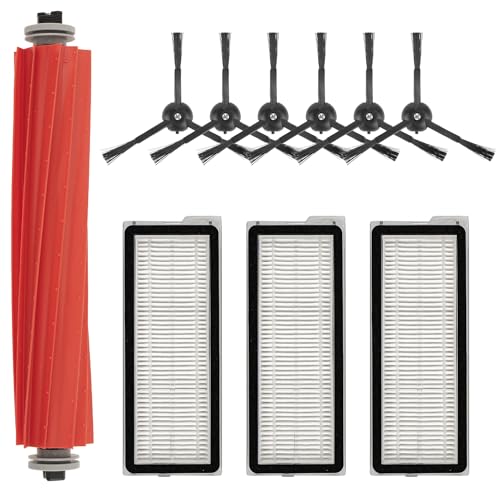 (10 Stück) Q Revo S Ersatzteile Zubehör Set für Roborock QRevo S, QRevo Pro, QRevo Plus, Qrevo MaxV Roboterstaubsauger Zubehörset, 1 Rollenbürste, 3 Hepa-Filter, 6 Seitenbürsten, Schwarz von CHAIN PEAK