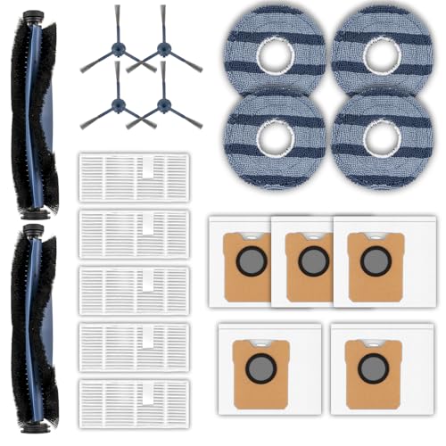 (20 Stück) C20 Omni Ersatzteile für Eufy C20 Omni Saugroboter: 2 Bürstenrollen, 4 Seitenbürsten, 5 HEPA Filter, 5 Staubbeutel, 4 Wischpads, Zubehörset für Staubsaugeraufsätze von CHAIN PEAK