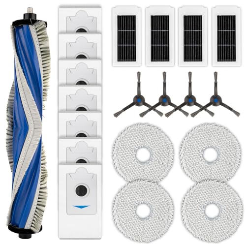 (20 Stück) X5 Omni Ersatzteile Zubehörset für ECOVACS DEEBOT X5 Omni, X5 Pro Omni Saugroboter, 1 Bürstenrolle, 4 Seitenbürsten, 7 Staubbeutel, 4 HEPA-Filter, 4 Wischpads von CHAIN PEAK