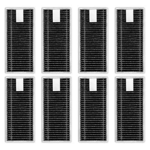 (8 Stück) X8 Pro Omni Ersatz-HEPA-Filter für ECOVACS DEEBOT X8 Pro Omni/ X8 OMNI Saugroboter, mit Aktivkohleschicht, Filterzubehör-Set, Standfilter, Staubsaugerfilter, Standfilter, Bodenfilter von CHAIN PEAK