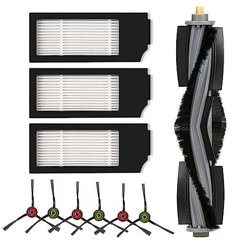 CHAIN PEAK (10 Stück) X1 Omni Ersatzteile kompatibel mit ECOVACS DEEBOT DEEBOT X1 Omni, X1 PRO Omni, X1 Omni, T10 Omni Roboterstaubsauger Zubehörset, 1 Rollenbürste, 3 HEPA Filter, 6 Seitenbürsten von CHAIN PEAK