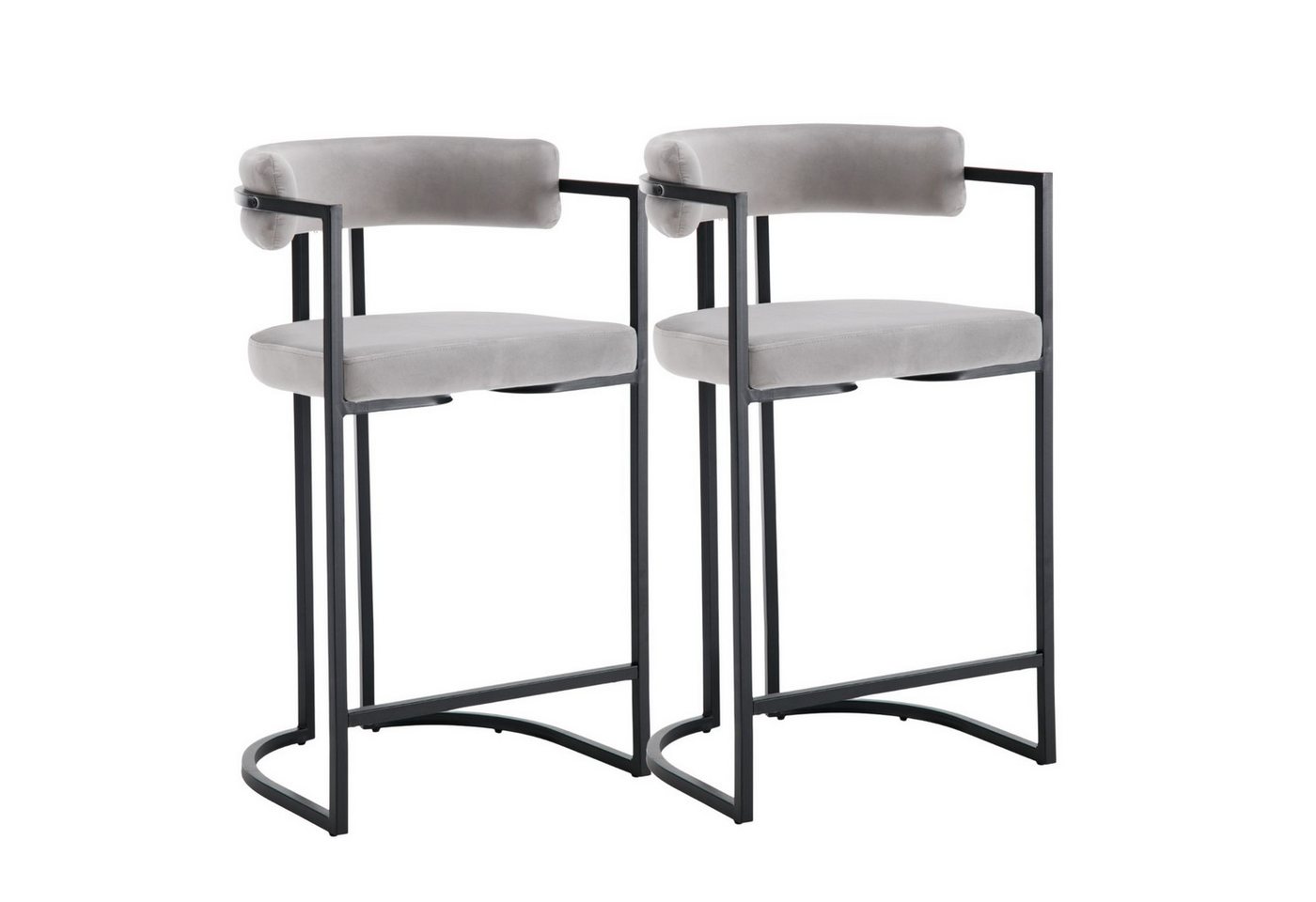 CHAIRUS Barhocker 2er-Set, Tresenhocker mit schwarzem Metallgestell für Küche, Bar usw. (2 St), Küchenhocker, Barstuhl mit Fußstütze, Sitzhöhe 66 cm von CHAIRUS