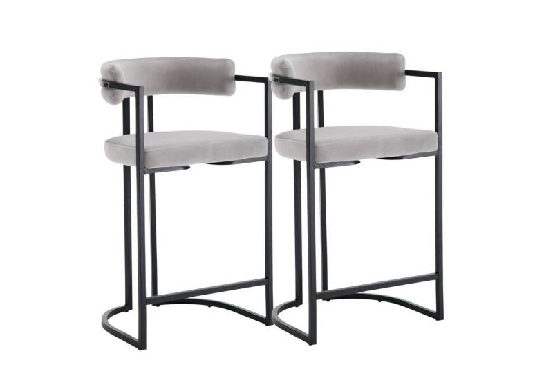 CHAIRUS Barhocker 2er-Set, Tresenhocker mit schwarzem Metallgestell für Küche, Bar usw. (2 St), Küchenhocker, Barstuhl mit Fußstütze, Sitzhöhe 66 cm von CHAIRUS