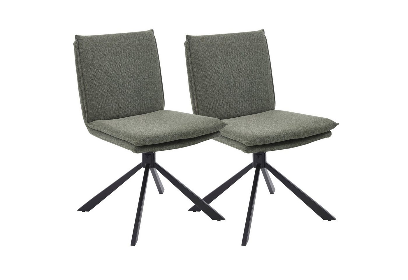 CHAIRUS Drehstuhl 2er-Set Esszimmerstuhl Küchenstuhl mit Metallbeinen (2 St), Doppel-schichtiges Kissen, Leinen von CHAIRUS