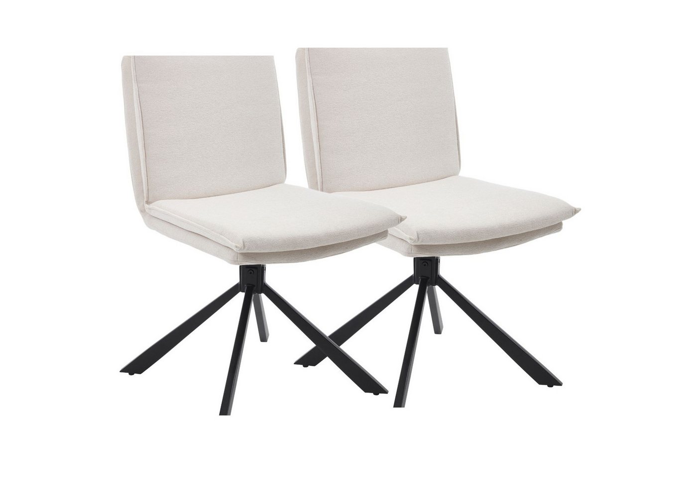 CHAIRUS Drehstuhl 2er-Set Esszimmerstuhl Küchenstuhl mit Metallbeinen (2 St), Doppel-schichtiges Kissen von CHAIRUS