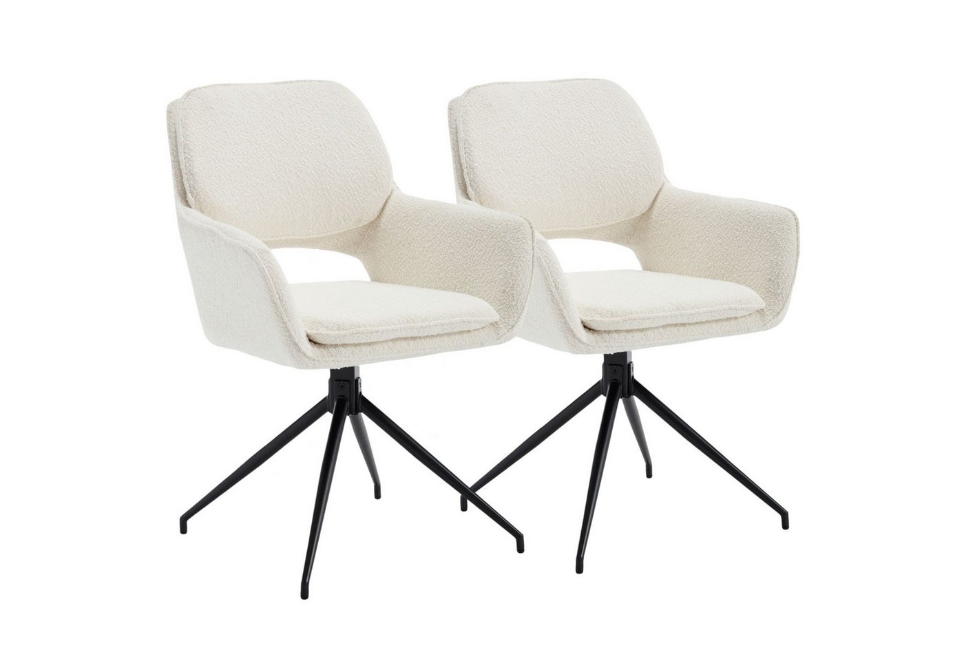 CHAIRUS Esszimmerstuhl 2er Set Drehstühle Chenille/Samt/Kunstfell - für Küche/Wohnzimmer von CHAIRUS