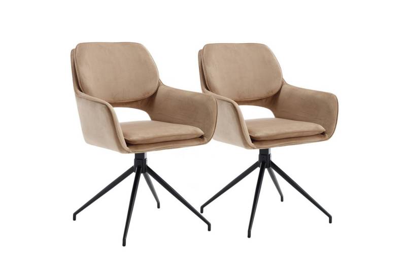 CHAIRUS Esszimmerstuhl 2er Set Drehstühle Chenille/Samt/Kunstfell - für Küche/Wohnzimmer von CHAIRUS