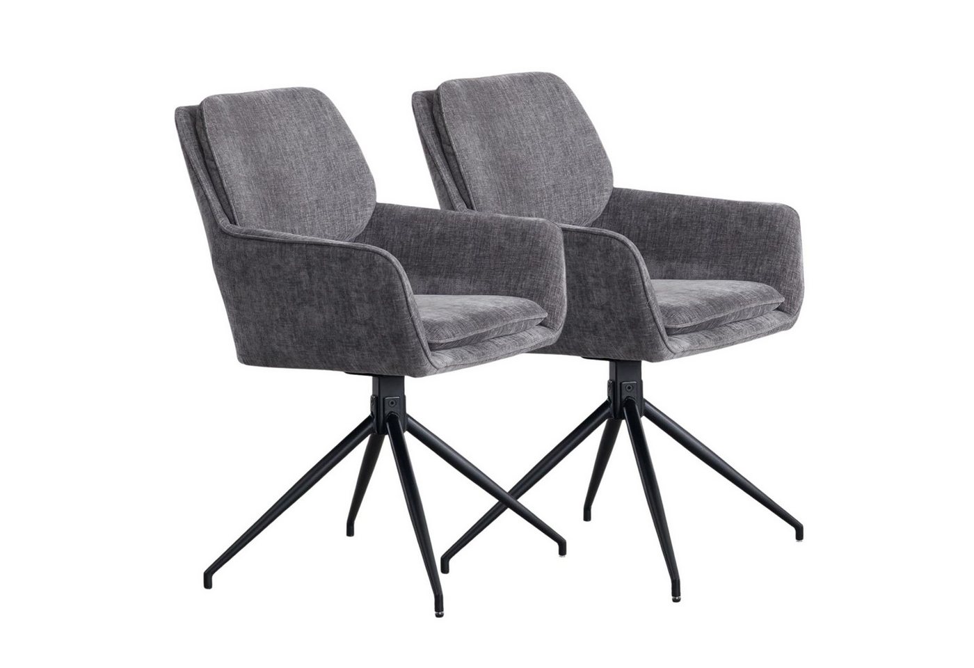 CHAIRUS Esszimmerstuhl 2er Set Drehstühle Chenille/Samt/Kunstfell - für Küche/Wohnzimmer von CHAIRUS