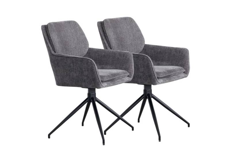 CHAIRUS Esszimmerstuhl 2er Set Drehstühle Chenille/Samt/Kunstfell - für Küche/Wohnzimmer von CHAIRUS