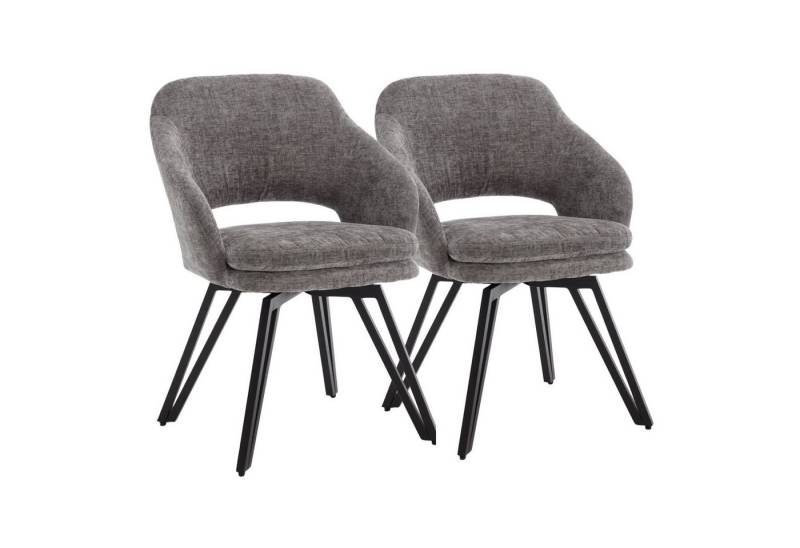 CHAIRUS Esszimmerstuhl 2er Set Leinen/Chenille-Esszimmerstühle mit Rückenlehne von CHAIRUS