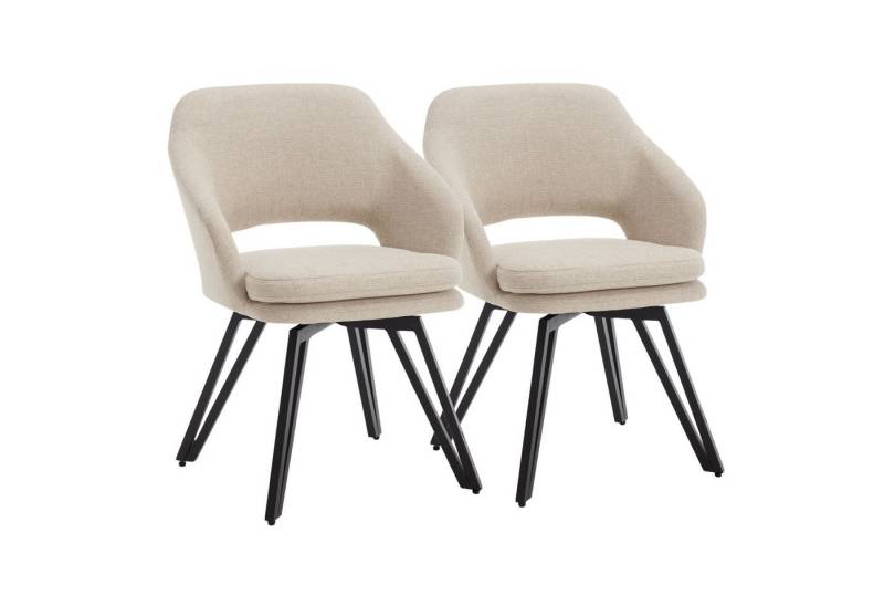 CHAIRUS Esszimmerstuhl 2er Set Leinen/Chenille-Esszimmerstühle mit Rückenlehne von CHAIRUS