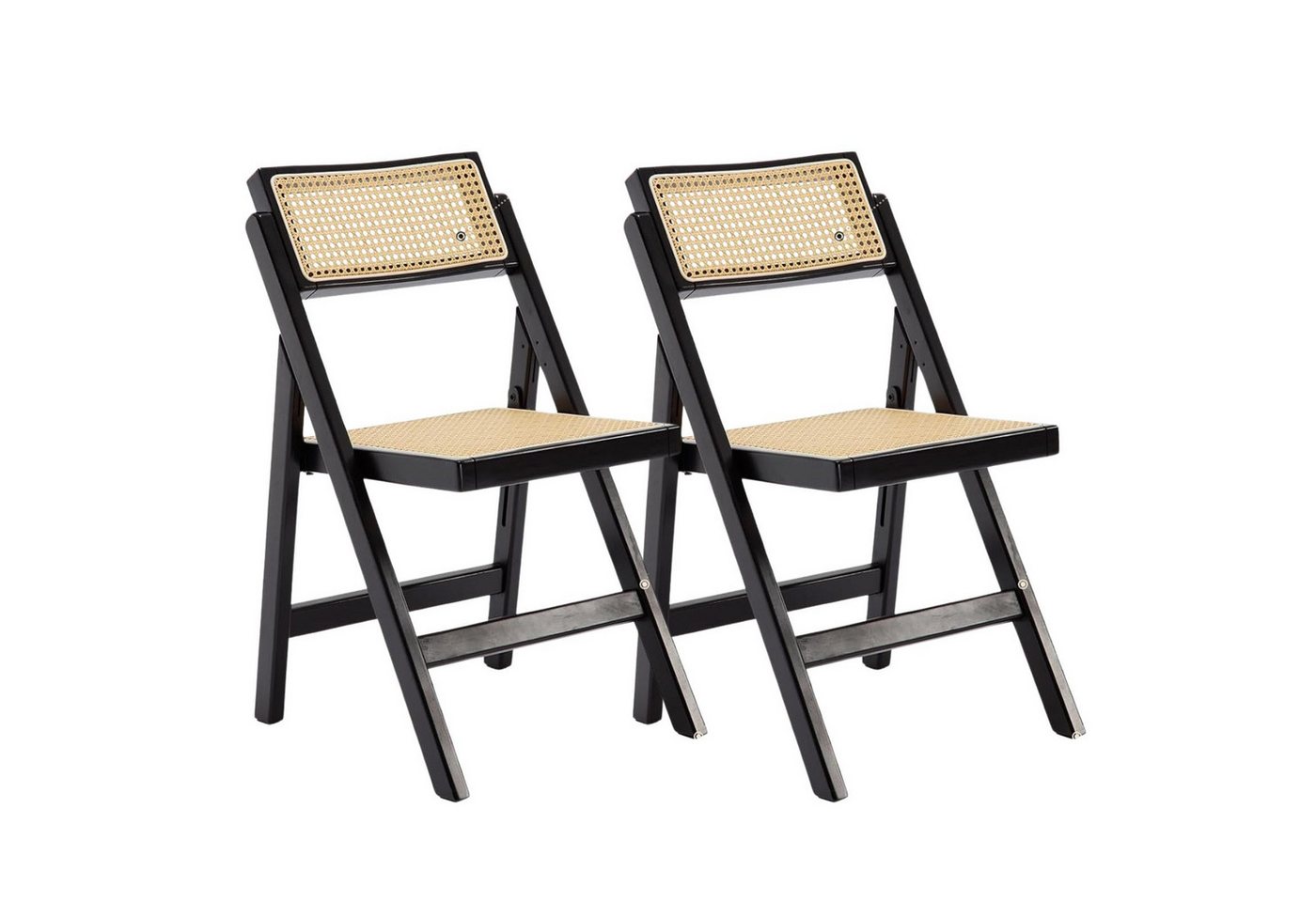 CHAIRUS Esszimmerstuhl 2er Set Rattan-Klappstühle, vintage Design für Küche/Esszimmer (2 St) von CHAIRUS
