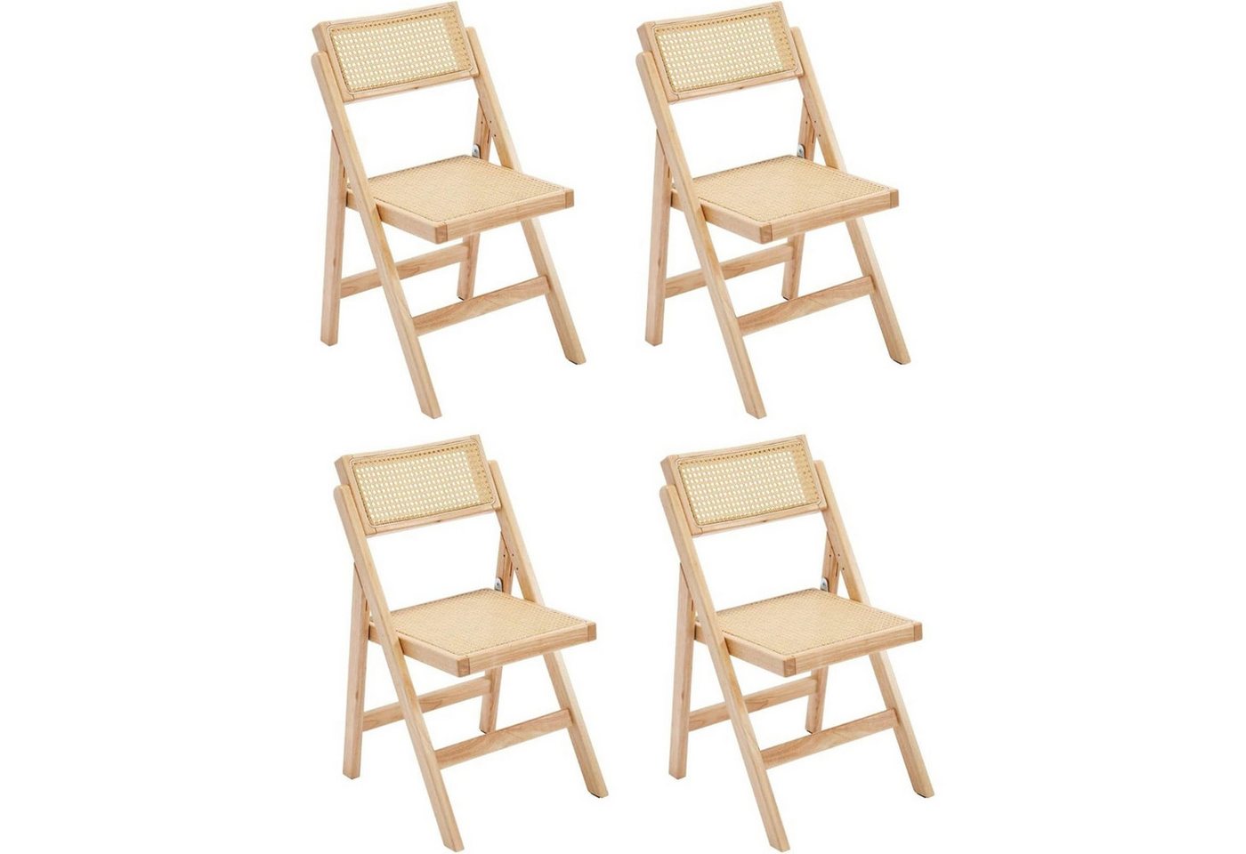 CHAIRUS Esszimmerstuhl 2er Set Rattan-Klappstühle, vintage Design für Küche/Esszimmer (4 St) von CHAIRUS