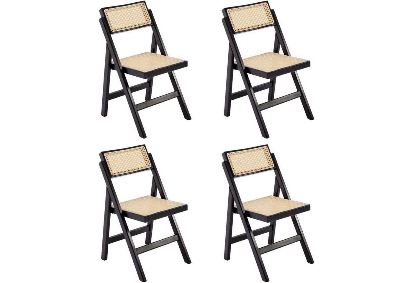 CHAIRUS Esszimmerstuhl 2er Set Rattan-Klappstühle, vintage Design für Küche/Esszimmer (4 St) von CHAIRUS