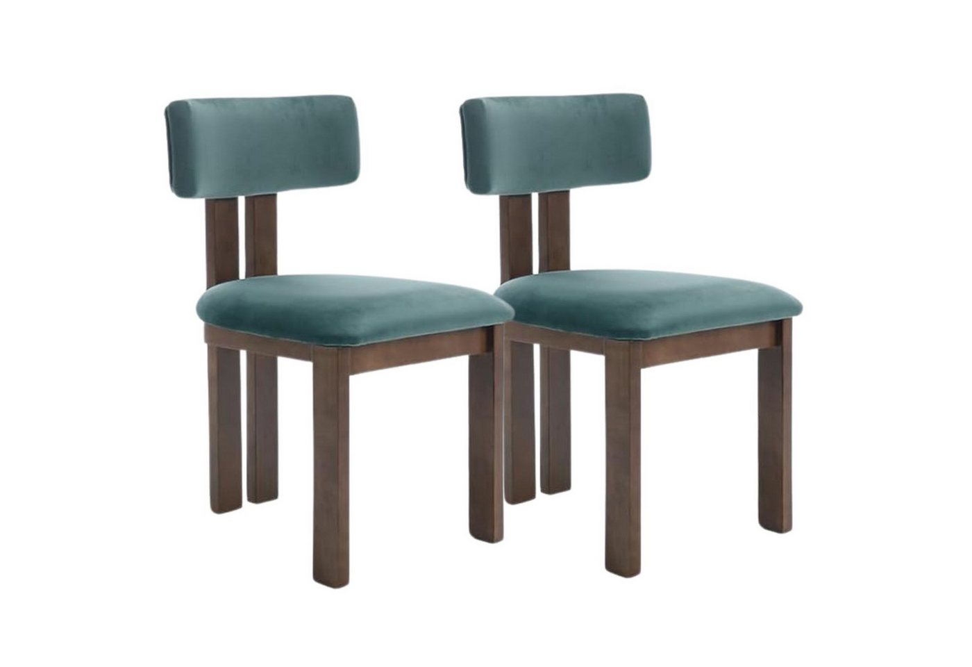 CHAIRUS Esszimmerstuhl 2er Set Retro-Küchenstühle mit Polster & Massivholzbeinen–Leinen/Samt (2 St) von CHAIRUS