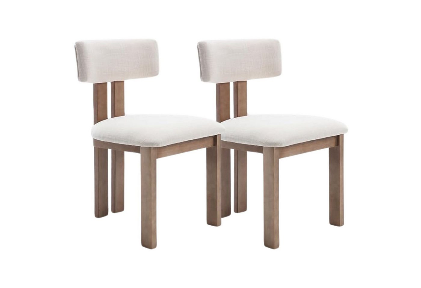 CHAIRUS Esszimmerstuhl 2er Set Retro-Küchenstühle mit Polster & Massivholzbeinen–Leinen/Samt (2 St) von CHAIRUS
