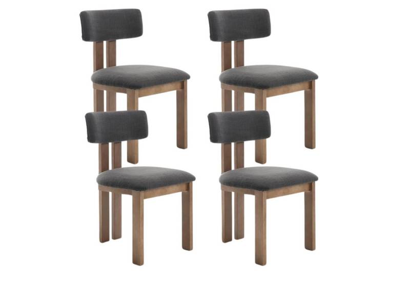 CHAIRUS Esszimmerstuhl 2er Set Retro-Küchenstühle mit Polster & Massivholzbeinen–Leinen/Samt (4 St) von CHAIRUS