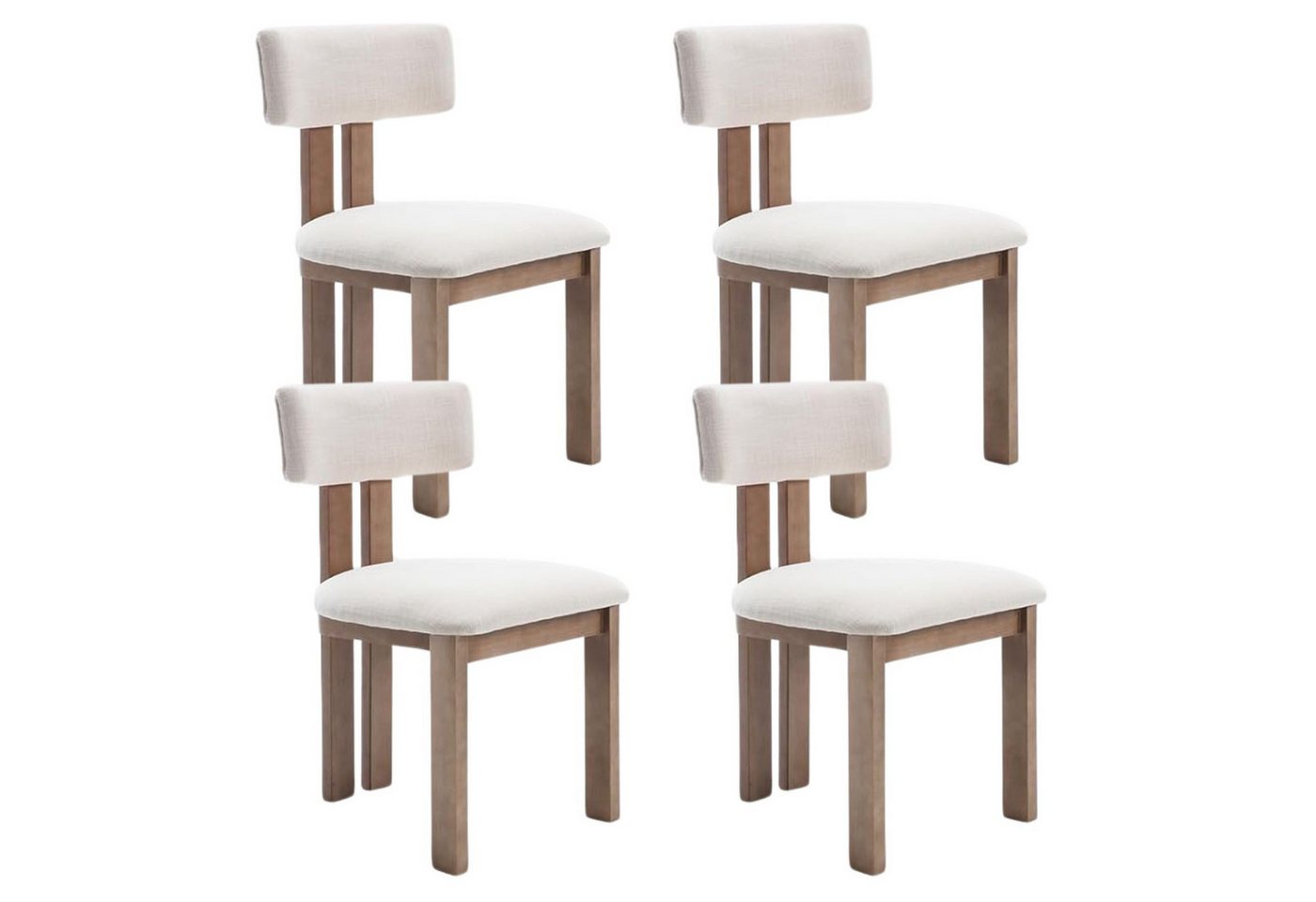 CHAIRUS Esszimmerstuhl 2er Set Retro-Küchenstühle mit Polster & Massivholzbeinen–Leinen/Samt (4 St) von CHAIRUS