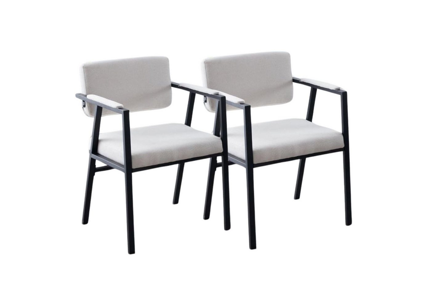 CHAIRUS Esszimmerstuhl 2er Set moderne Esszimmerstühle aus Leinen/PU-Leder mit Metallgestell (2 St) von CHAIRUS