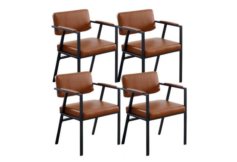 CHAIRUS Esszimmerstuhl 2er Set moderne Esszimmerstühle aus Leinen/PU-Leder mit Metallgestell (4 St) von CHAIRUS