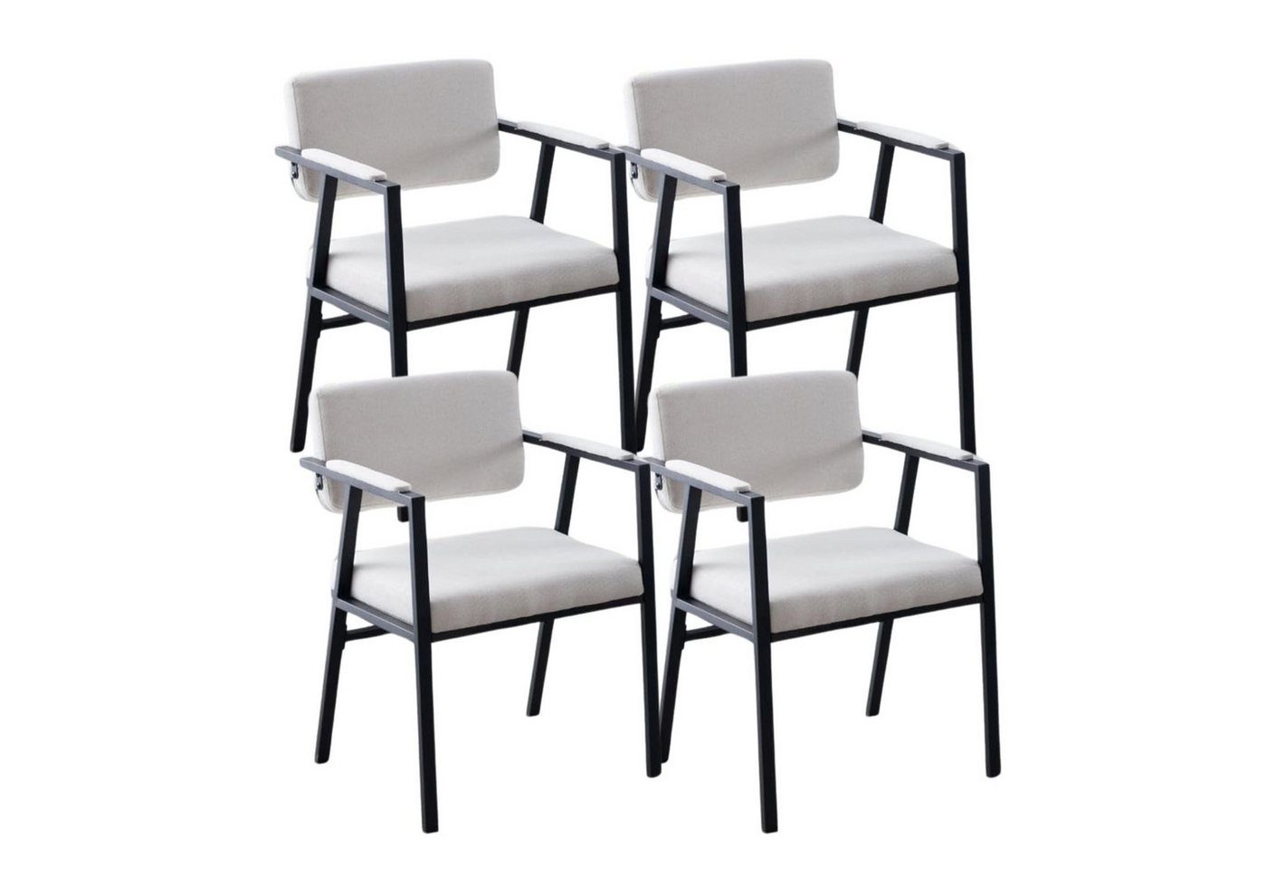 CHAIRUS Esszimmerstuhl 2er Set moderne Esszimmerstühle aus Leinen/PU-Leder mit Metallgestell (4 St) von CHAIRUS