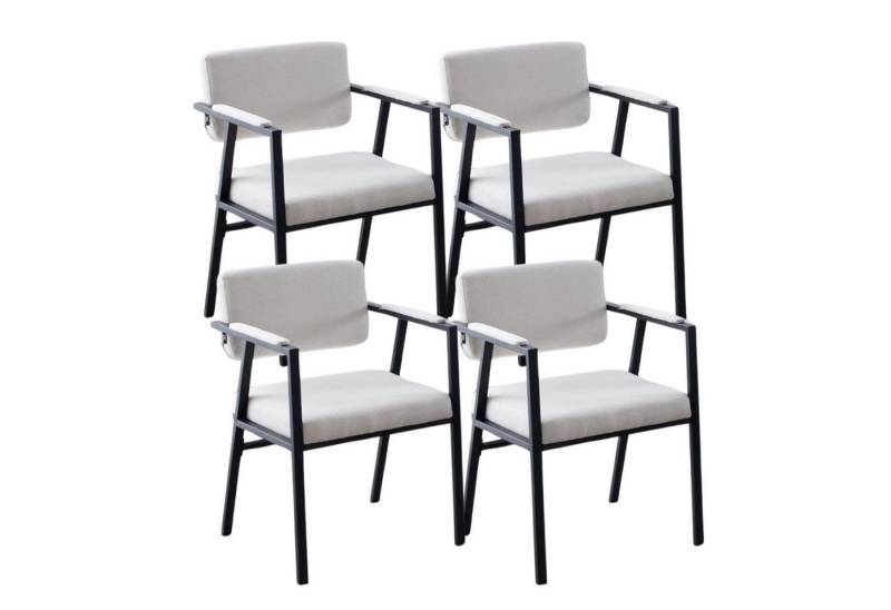 CHAIRUS Esszimmerstuhl 2er Set moderne Esszimmerstühle aus Leinen/PU-Leder mit Metallgestell (4 St) von CHAIRUS