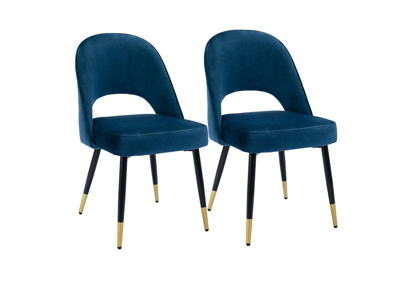 CHAIRUS Polsterstuhl Samt-Stühle 2er-Set mit Metallbeinen für Küche, Ess- oder Wohnzimmer (2 St), Esszimmerstuhl, Küchenstuhl, Wohnzimmerstuhl von CHAIRUS