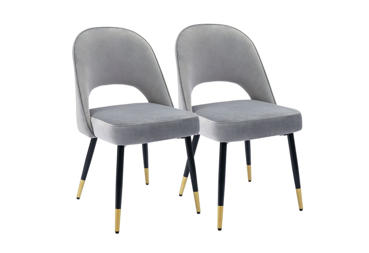 CHAIRUS Polsterstuhl Samt-Stühle 2er-Set mit Metallbeinen für Küche, Ess- oder Wohnzimmer (2 St), Esszimmerstuhl, Küchenstuhl, Wohnzimmerstuhl von CHAIRUS