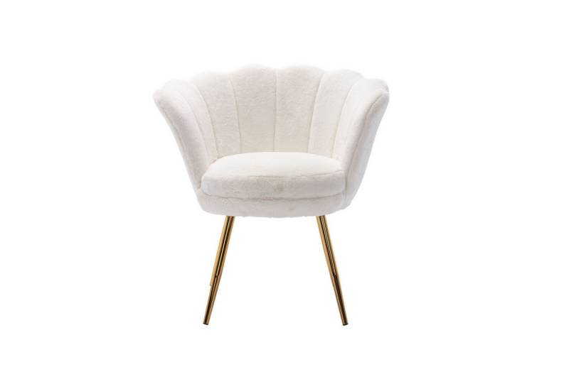 CHAIRUS Sessel Relaxsessel mit Goldfuß & Blumenform für Wohn-/Schlafzimmer (1-St), Ohrensessel, Freizeitsessel mit Kissen, Esszimmerstuhl Polsterstuhl von CHAIRUS