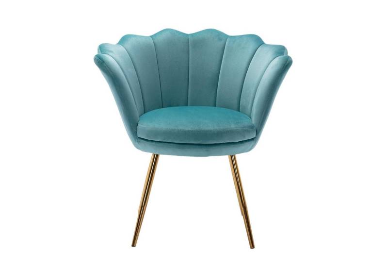 CHAIRUS Sessel Relaxsessel mit Goldfuß & Blumenform für Wohn-/Schlafzimmer (1-St), Ohrensessel, Freizeitsessel mit Kissen, Esszimmerstuhl Polsterstuhl von CHAIRUS