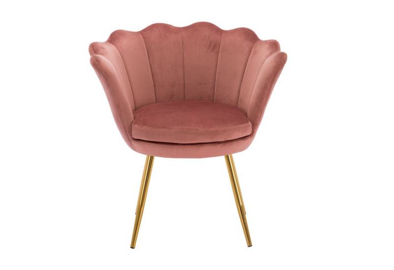 CHAIRUS Sessel Relaxsessel mit Goldfuß & Blumenform für Wohn-/Schlafzimmer (1-St), Ohrensessel, Freizeitsessel mit Kissen, Esszimmerstuhl Polsterstuhl von CHAIRUS