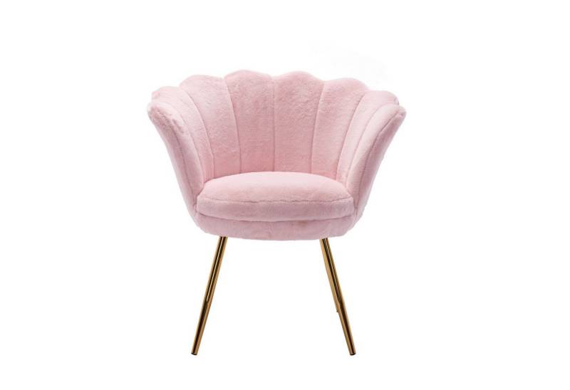 CHAIRUS Sessel Relaxsessel mit Goldfuß & Blumenform für Wohn-/Schlafzimmer (1-St), Ohrensessel, Freizeitsessel mit Kissen, Esszimmerstuhl Polsterstuhl von CHAIRUS