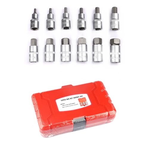 12-teiliges professionelles 1/2-Zoll-Antriebs-Schlag-Sechskant-Bit-Set, Sechskant-Steckschlüssel-Set, Inbus-Bit-Stecknuss, Inbus-Profi-Werkzeug von CHAKAE