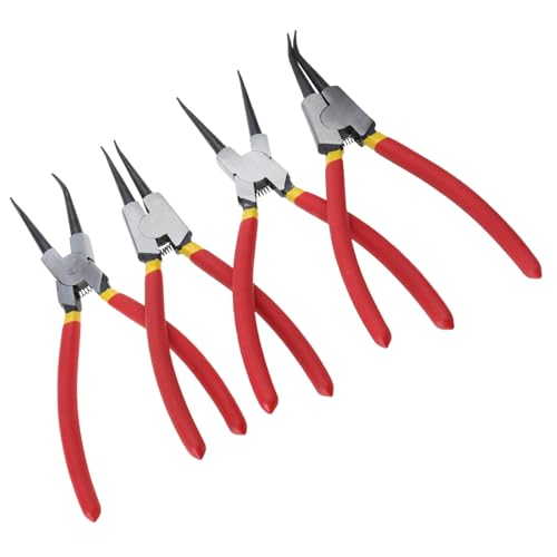 4-teiliges Sprengringzangen-Set, interne externe Sicherungsringzangen, gerader gebogener Haken und Pick, robuste Schnappringe, Elektronik-Reparatur von CHAKAE