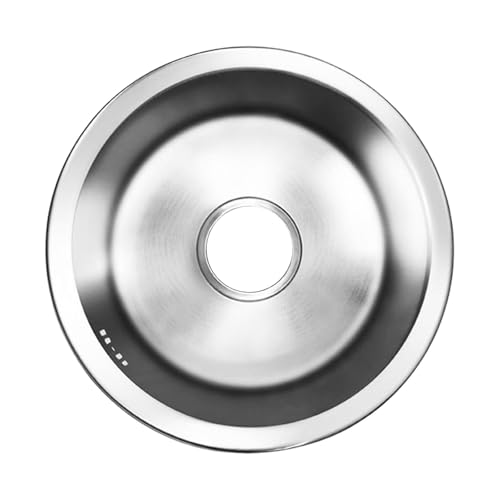 CHAKAE Edelstahl Runde Spüle Einzelbecken Spülbecken Spülbecken Pool Badezimmer Handwaschbecken Spüle für Restaurants und Studios Geschirrspülbecken Balkon Rund von CHAKAE