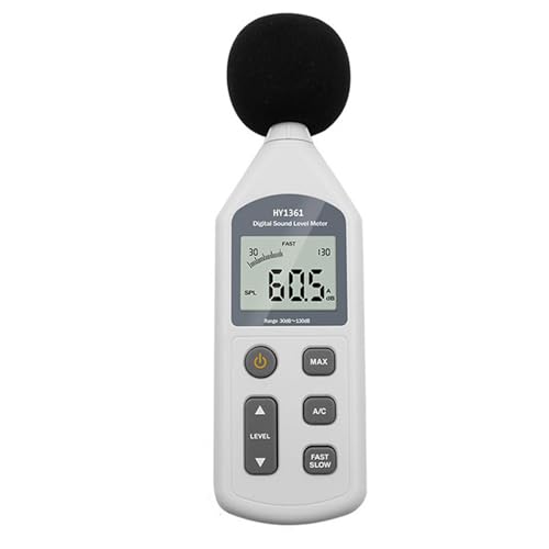 Digitales Dezibel-Messgerät, 30, 130 dB, Geräuschpegeltester mit Anzeige bei niedrigem Batteriestand, für Heim, Fabriken, LCD-Display, Soundmesser von CHAKAE