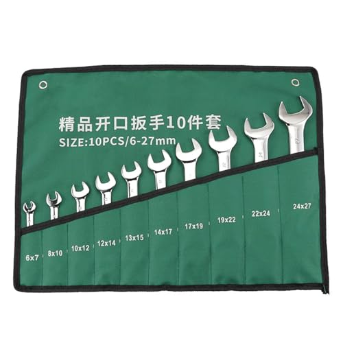 Komplettierende Schraubenschlüssel-Kollektion, verspiegelte Oberfläche, offenes Ende, 8/10-teilig, mit Tragetasche, Doppelkopf-Schraubenschlüssel-Set, Schraubenschlüssel-Set von CHAKAE