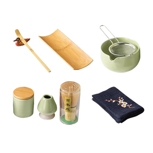 Matcha-Zubereitungs-Set, Keramik, Matcha-Werkzeug-Set, Küchenutensilien, Küchenzubehör, Keramik, 9-teilig von CHAKAE