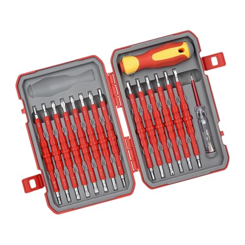 Multifunktionale isolierte Schraubendreher-Kits, 29-teiliges Spitzen-Handwerkzeug für Elektriker, Hochspannungsschutz, multifunktionaler Schraubendreher von CHAKAE